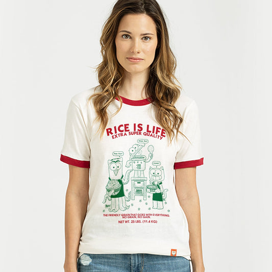Rice Is Life Unisex Premium Ringer Tee - Furry Feline Creatives