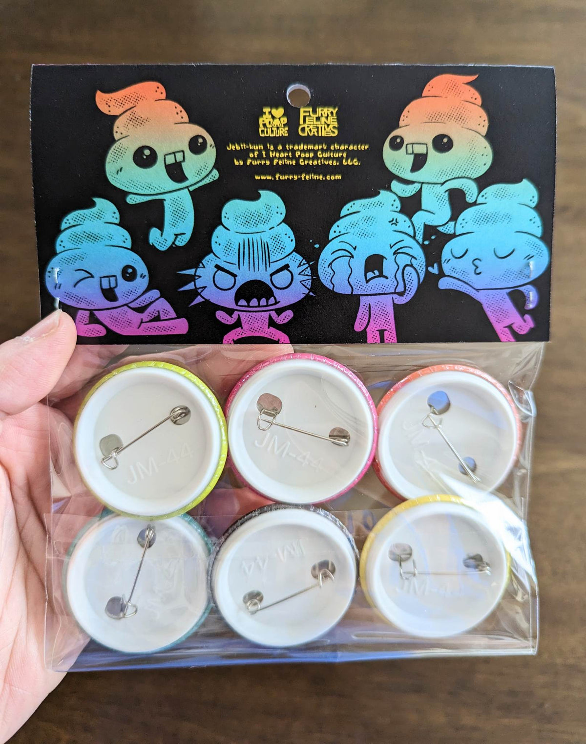 Jebii-kun Button Pins Set of 6 - Furry Feline Creatives