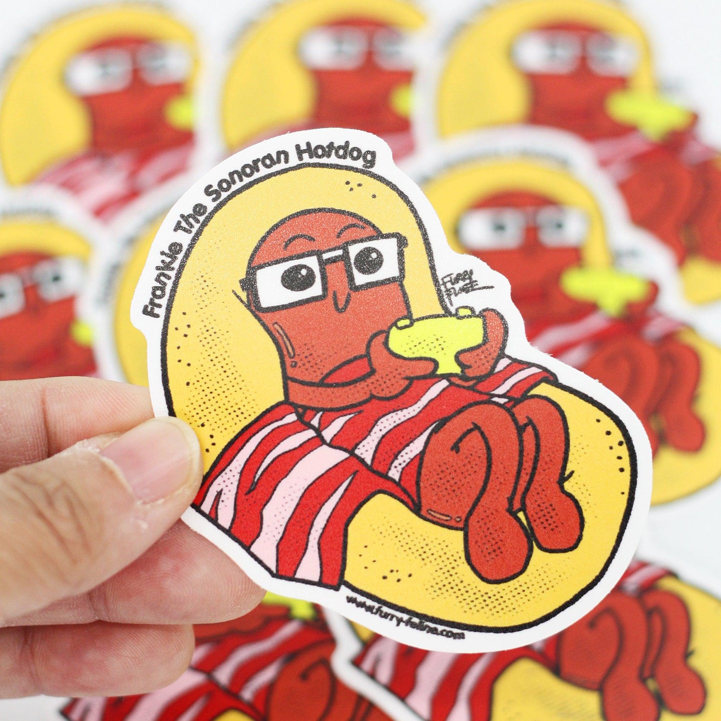 Gamer Frankie The Sonoran Hotdog Vinyl Sticker - Furry Feline Creatives