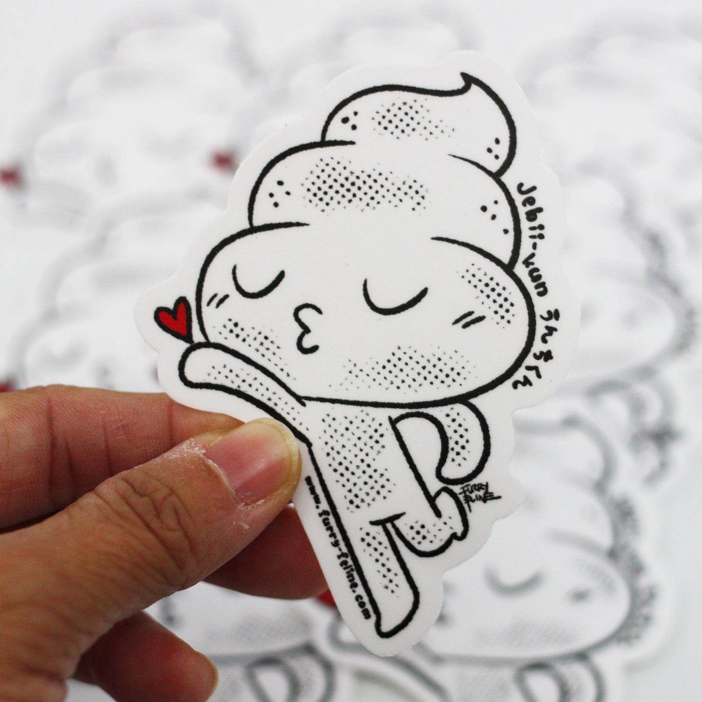 Kissing Jebii-Kun Vinyl Sticker - Furry Feline Creatives