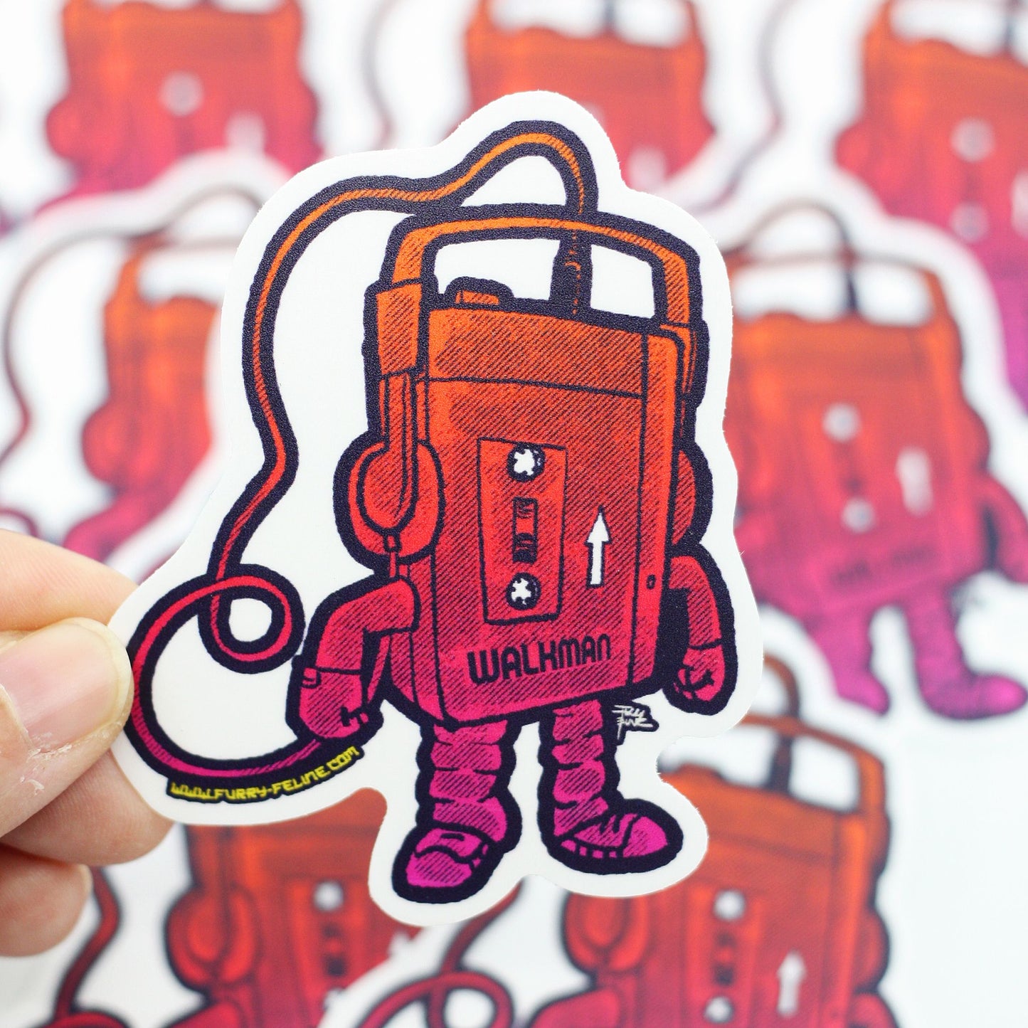 Retro Cassette Player Vinyl Sticker