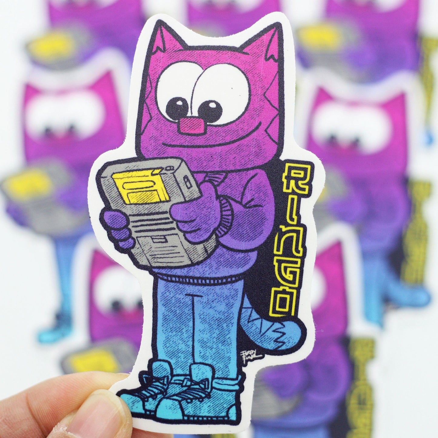 Retro Gamer Ringo Vinyl Sticker - Furry Feline Creatives