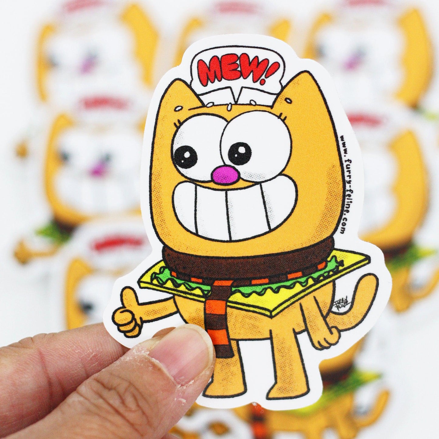 Mewburger Vinyl Sticker - Furry Feline Creatives