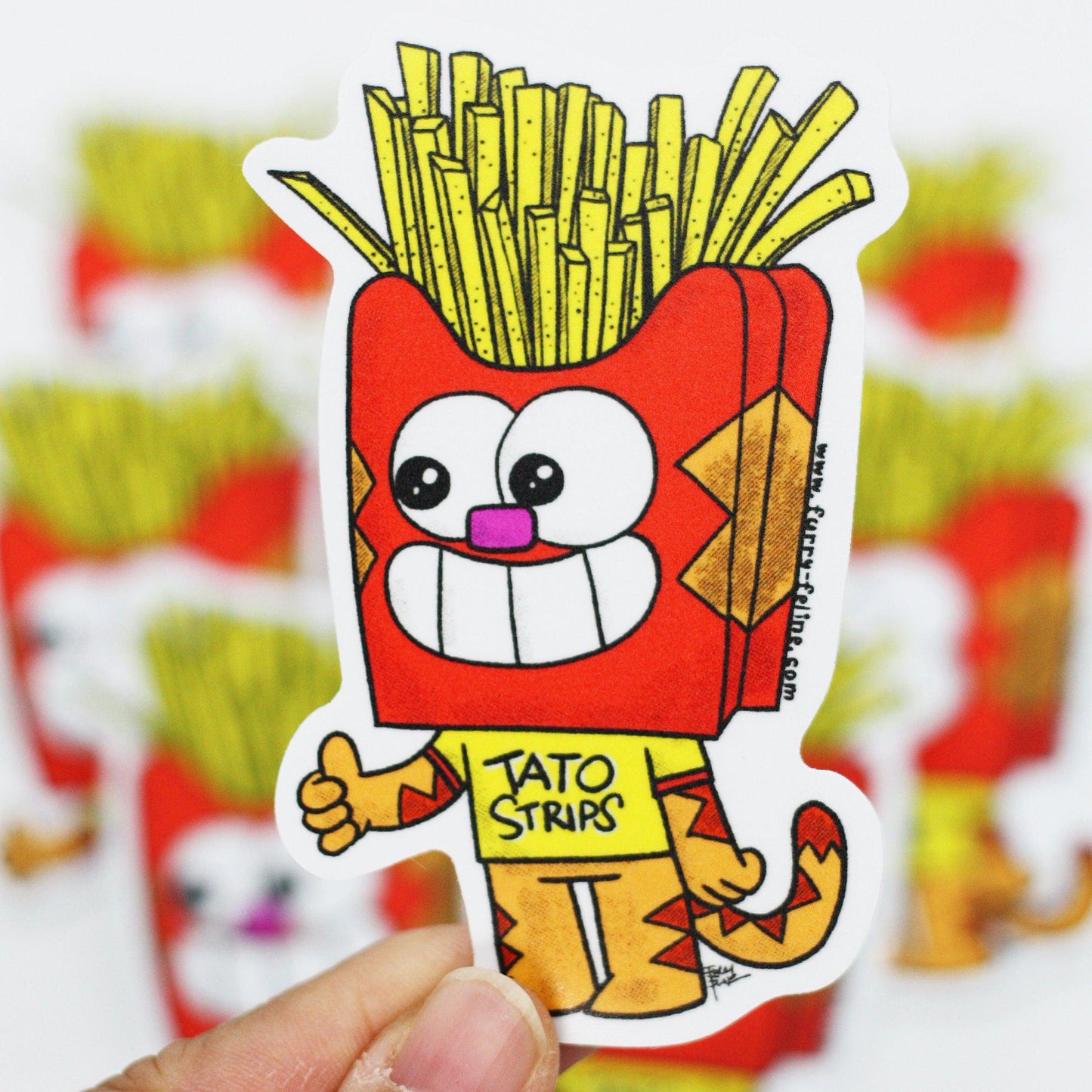 Tato Strips Ringo Vinyl Sticker - Furry Feline Creatives