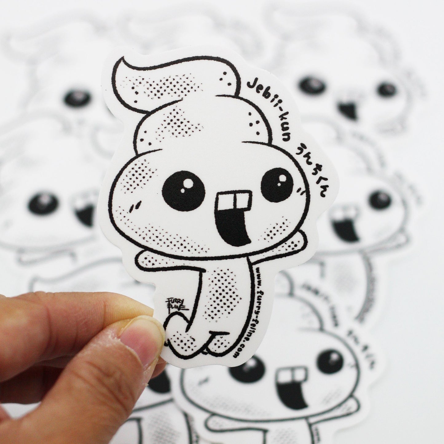 Jumping Jebii-Kun Vinyl Sticker - Furry Feline Creatives