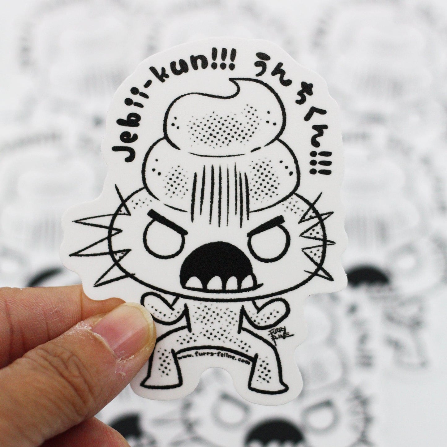 Angry Jebii-Kun Vinyl Sticker - Furry Feline Creatives