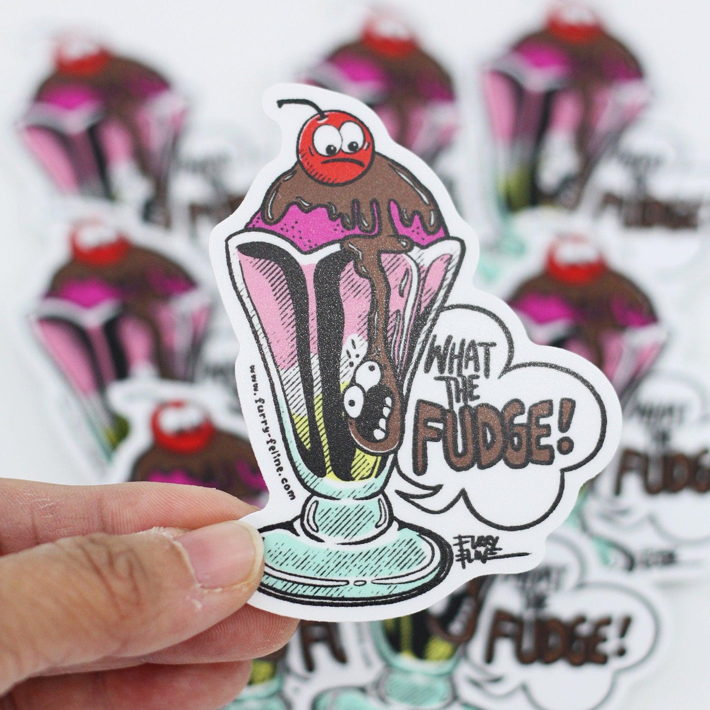 What The Fudge Vinyl Sticker - Furry Feline Creatives