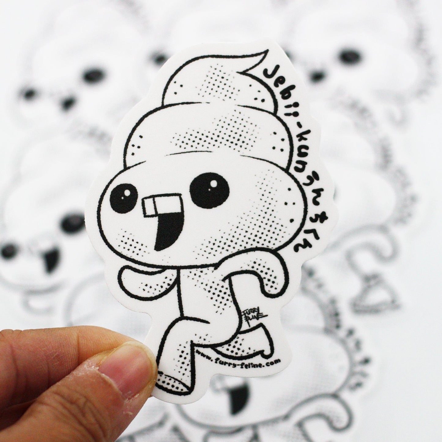 Running Jebii-Kun Vinyl Sticker - Furry Feline Creatives