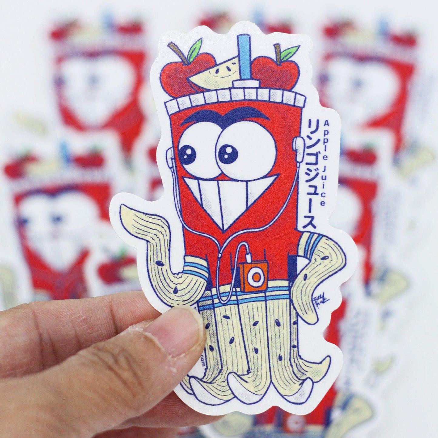 Apple Juice Chef Tako Vinyl Sticker - Furry Feline Creatives