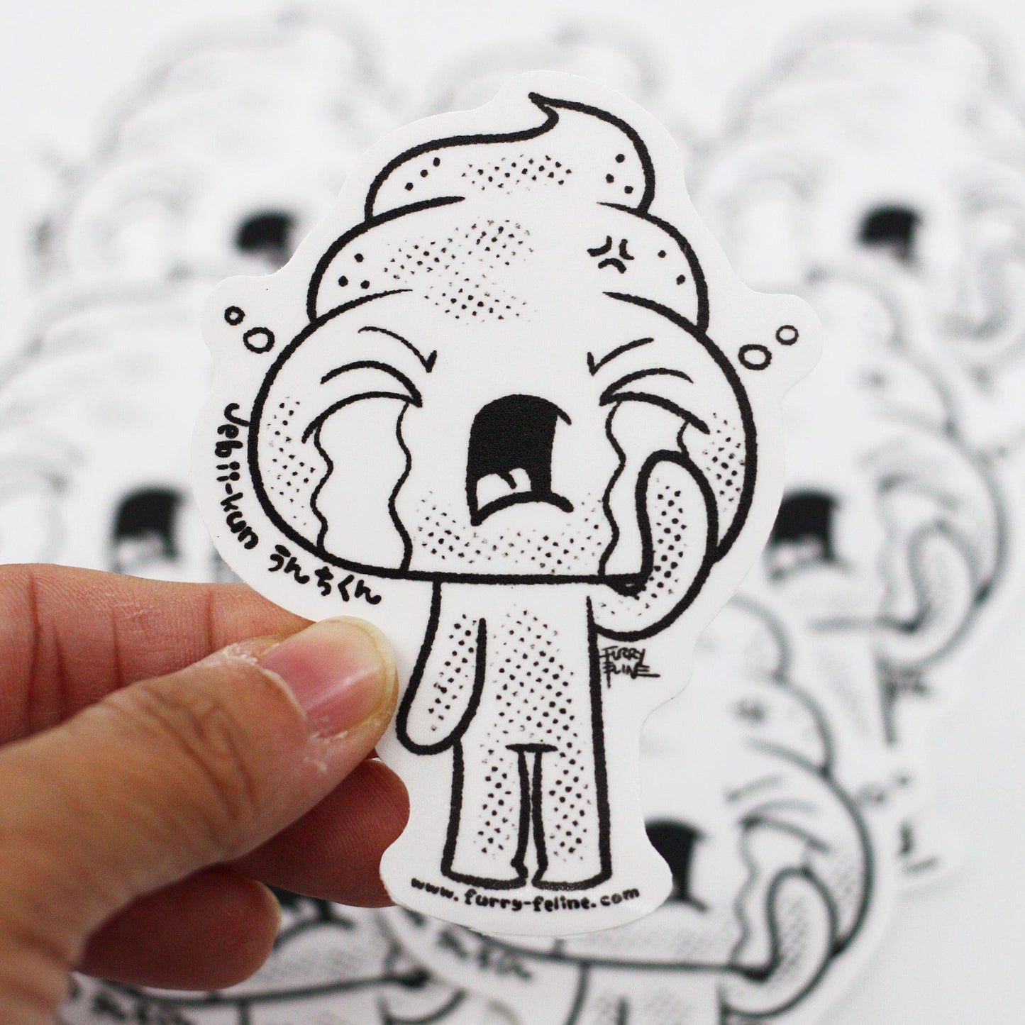 Crying Jebii-Kun Vinyl Sticker - Furry Feline Creatives