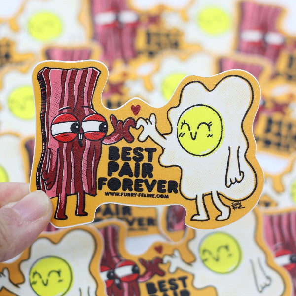 Bacon Egg Vinyl Sticker - Furry Feline Creatives