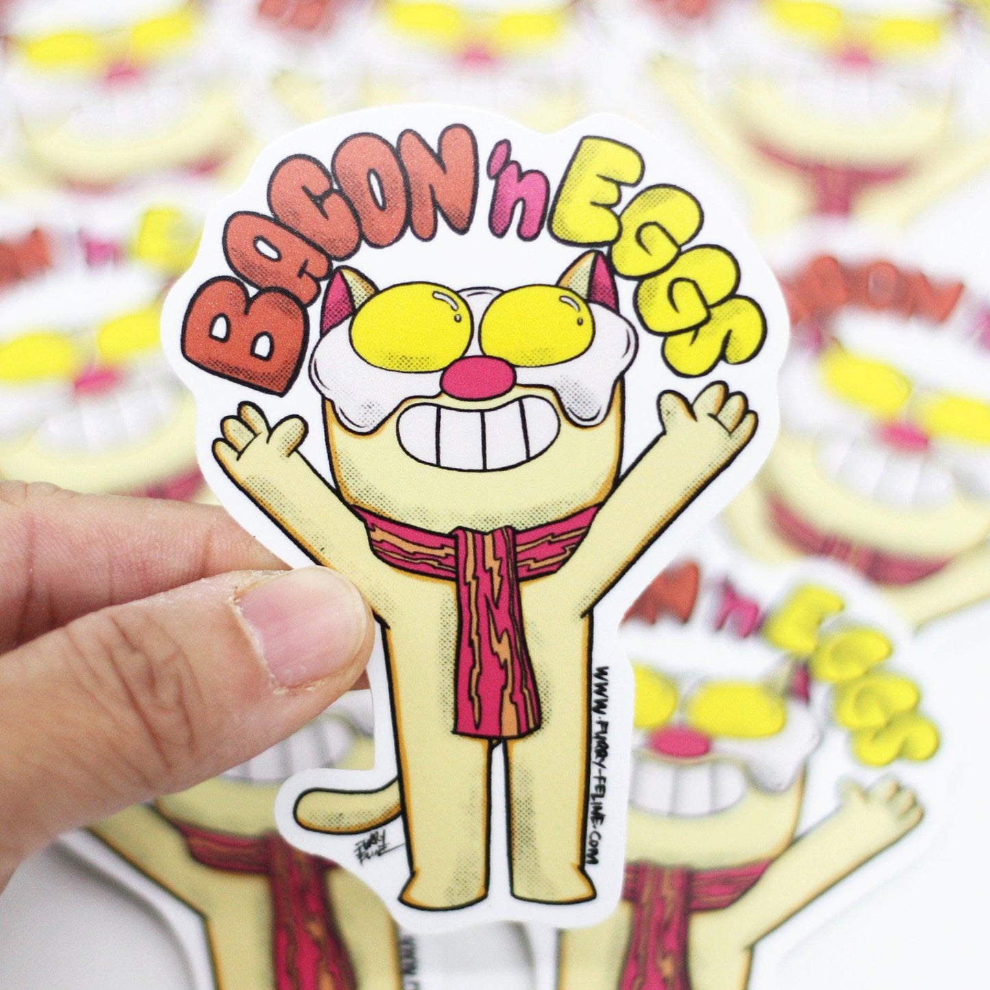 Bacon and Eggs Vinyl Sticker - Furry Feline Creatives