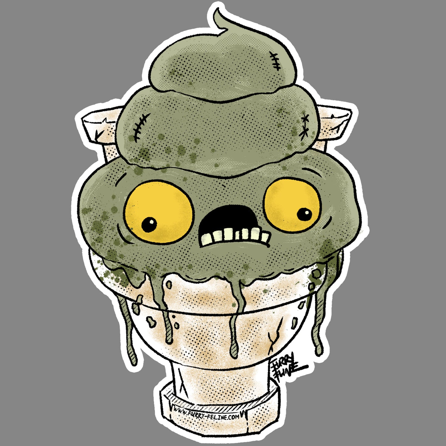 Die-arrhea Outbreak Reusable Sticker - Furry Feline Creatives
