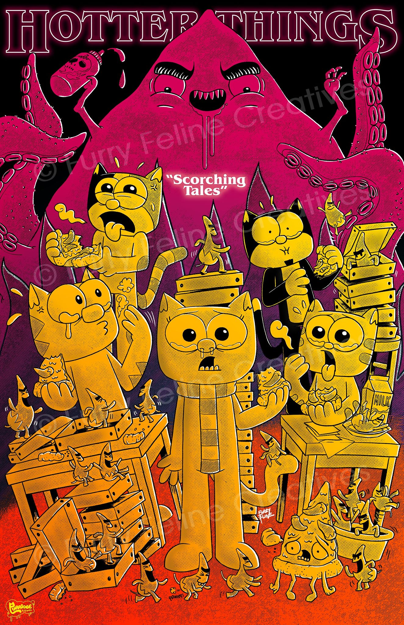 11x17 Hotter Things Scorching Tales Premium Art Print - Furry Feline Creatives