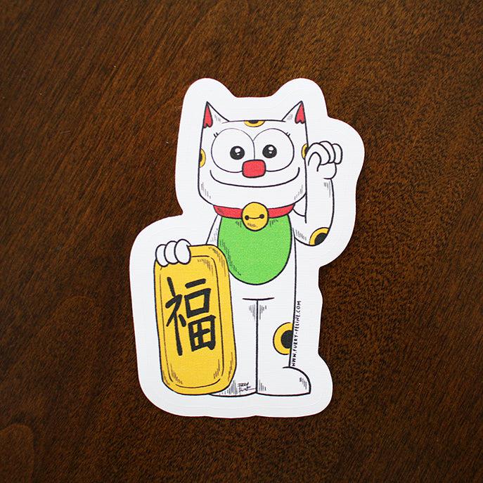 Purridge Maneki Neko Reusable Sticker - Furry Feline Creatives