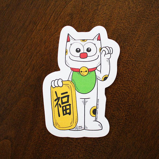 Purridge Maneki Neko Reusable Sticker - Furry Feline Creatives