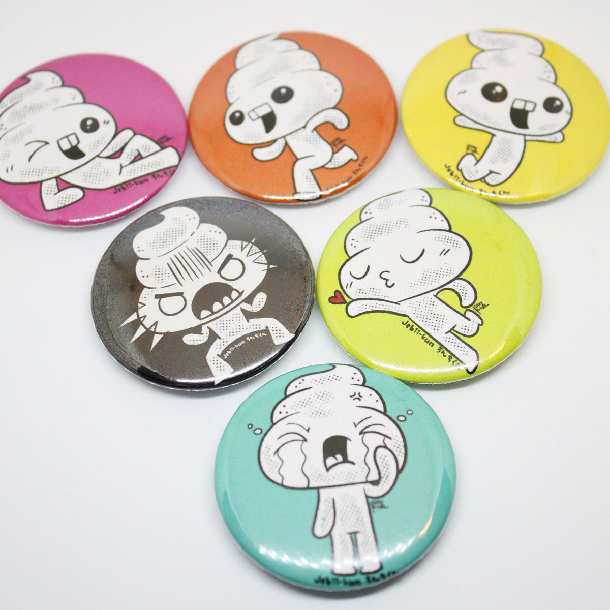 Jebii-kun Button Pins Set of 6 - Furry Feline Creatives
