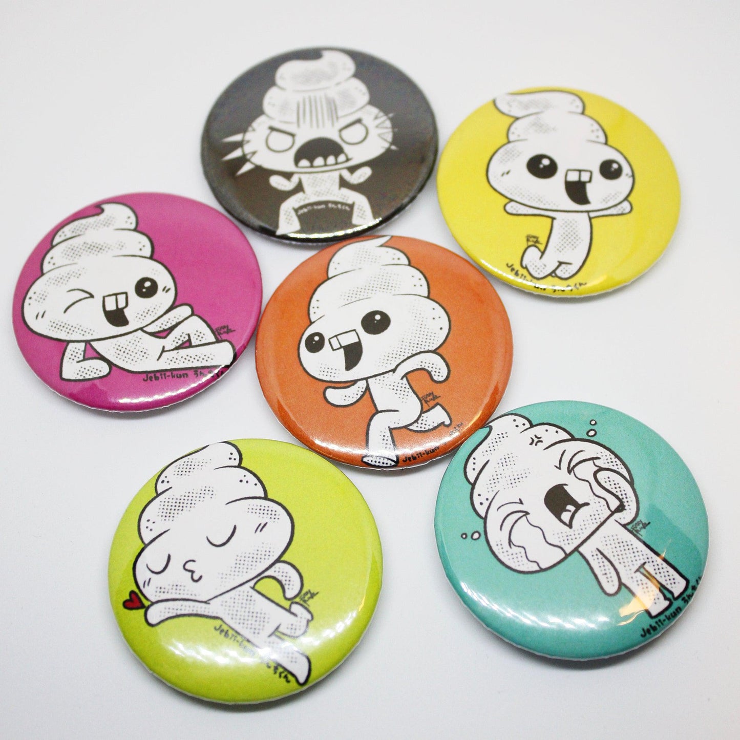 Jebii-kun Button Pins Set of 6 - Furry Feline Creatives