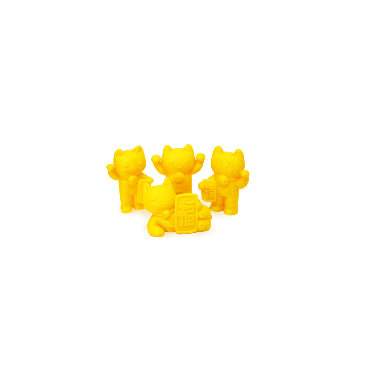 Maneki Neko Kinkeshi-Like Toy Figures with Limited Edition Mini Print