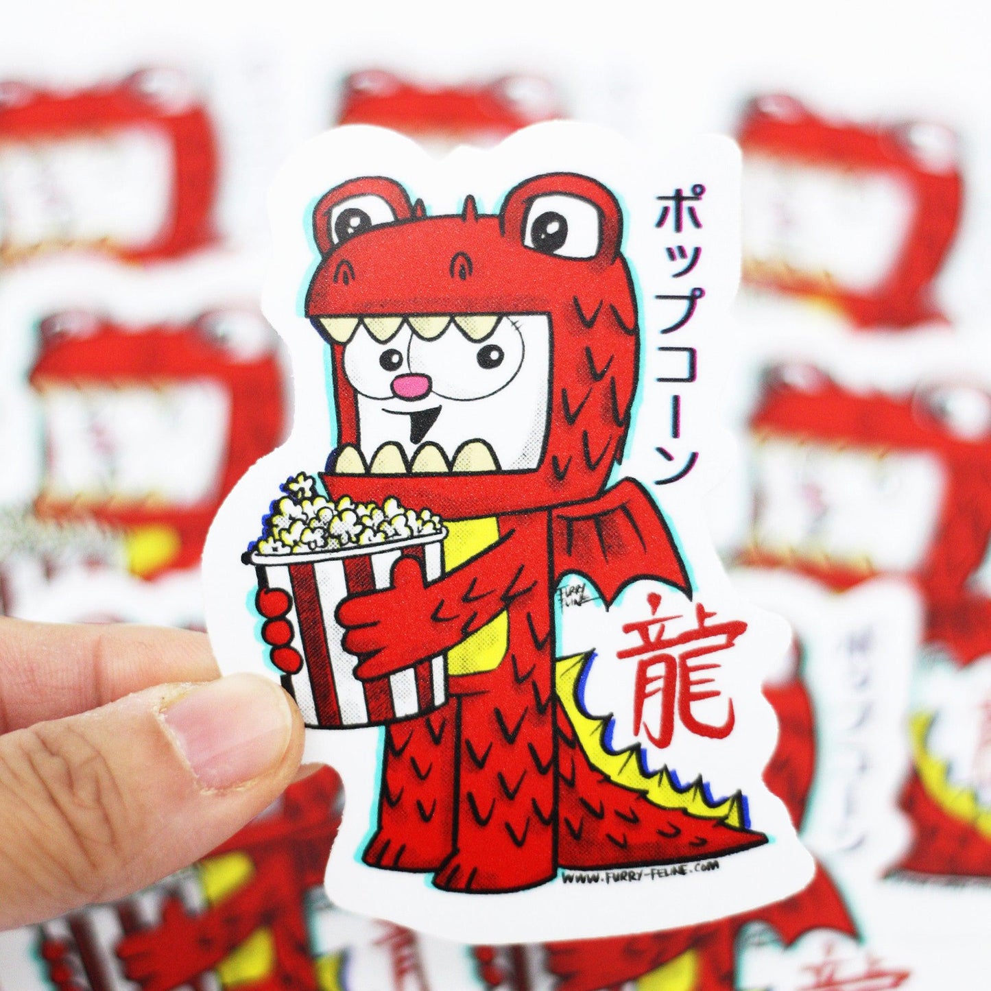 Puffridge Dragon Vinyl Sticker - Furry Feline Creatives