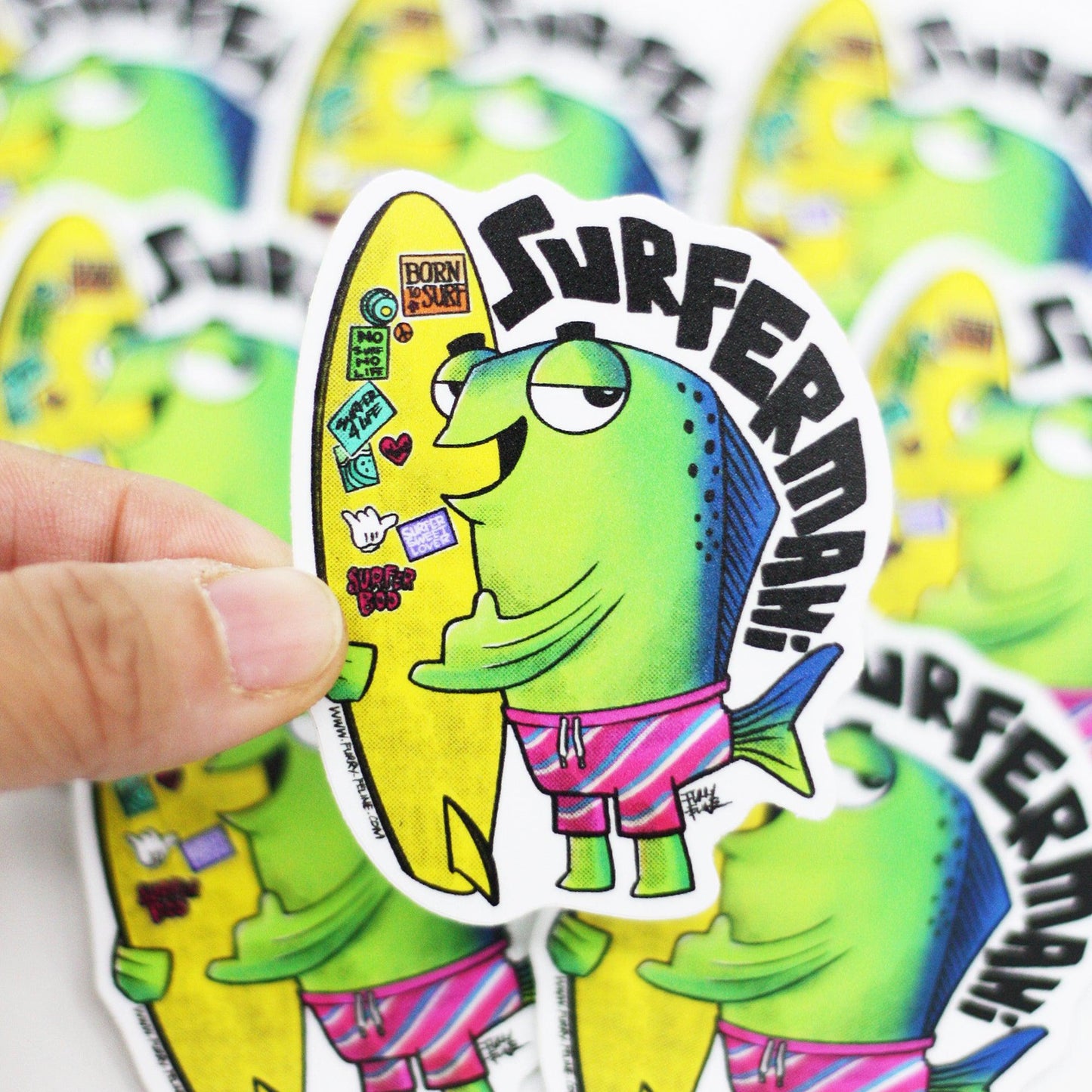 SurferMahi Vinyl Sticker - Furry Feline Creatives