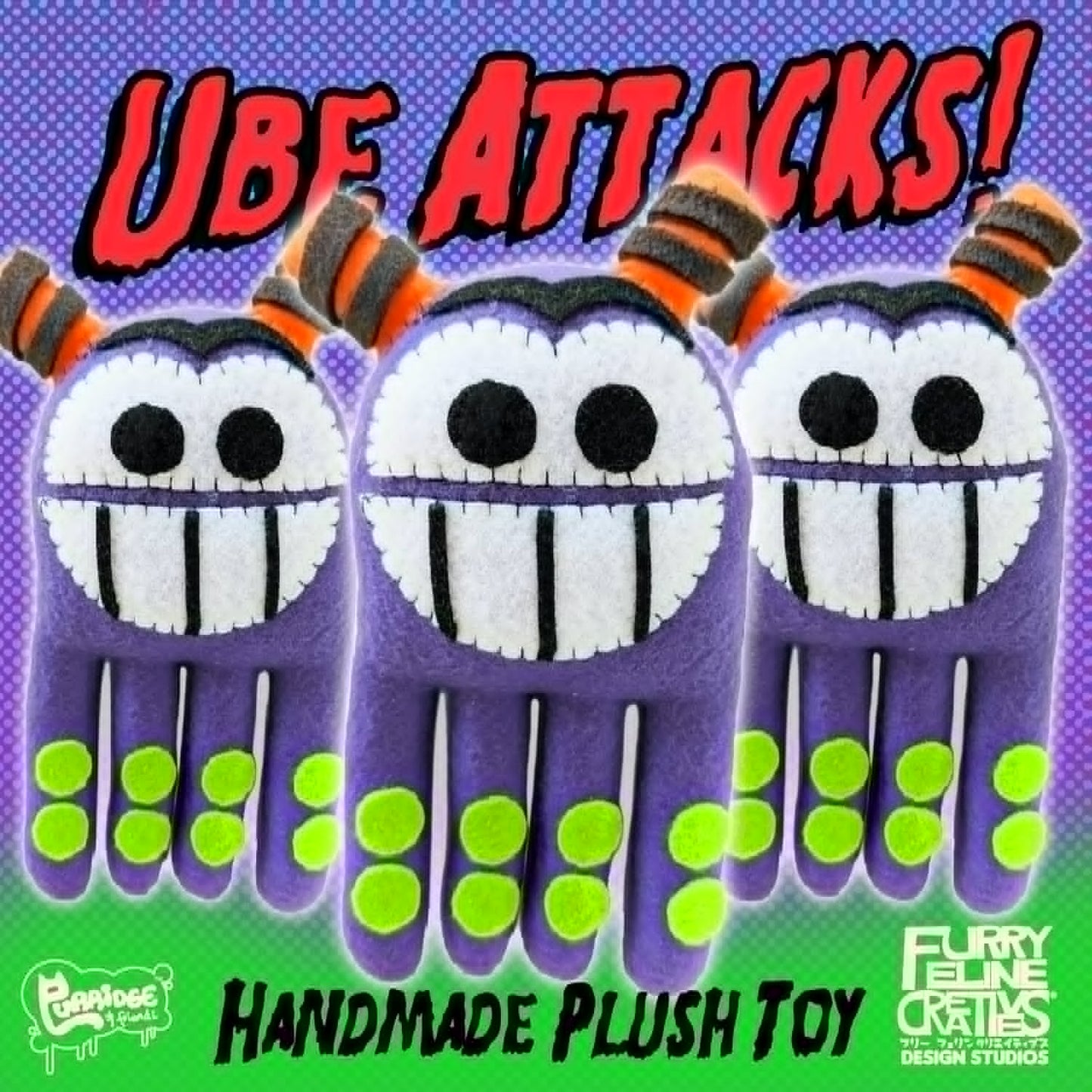 Handmade Ube Attacks Monster Plushie