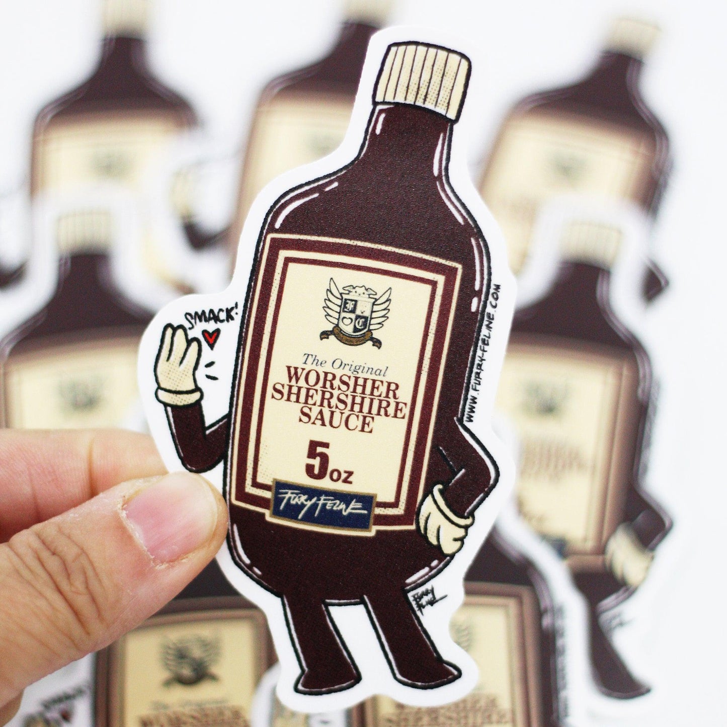 Worshershershire sauce Vinyl Sticker - Furry Feline Creatives