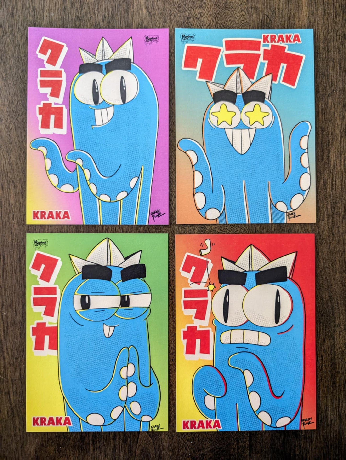 5 x 7 Kraka The Kraken Premium Art Print Collection - Furry Feline Creatives