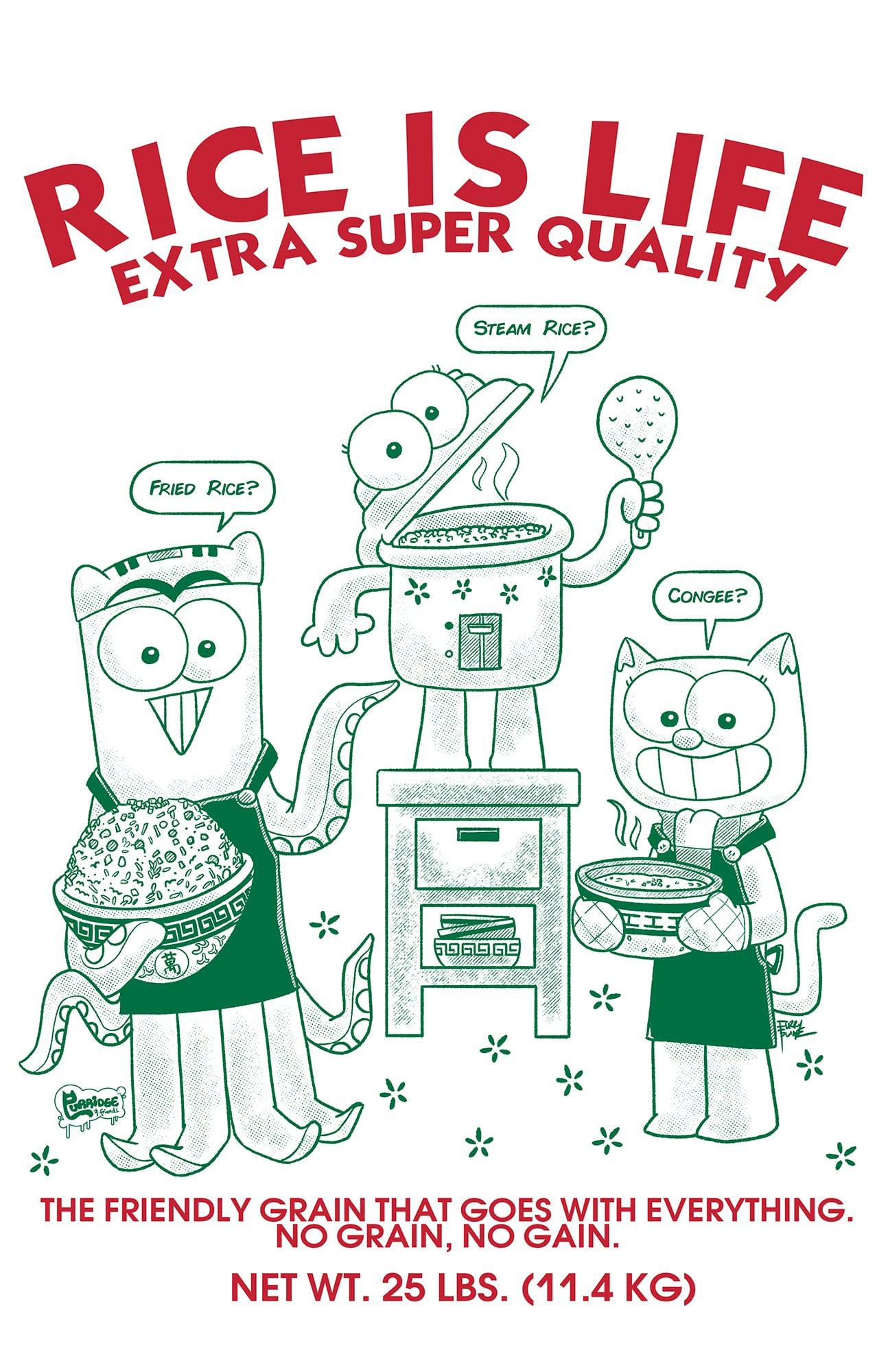 Rice Is Life Unisex Premium Ringer Tee - Furry Feline Creatives