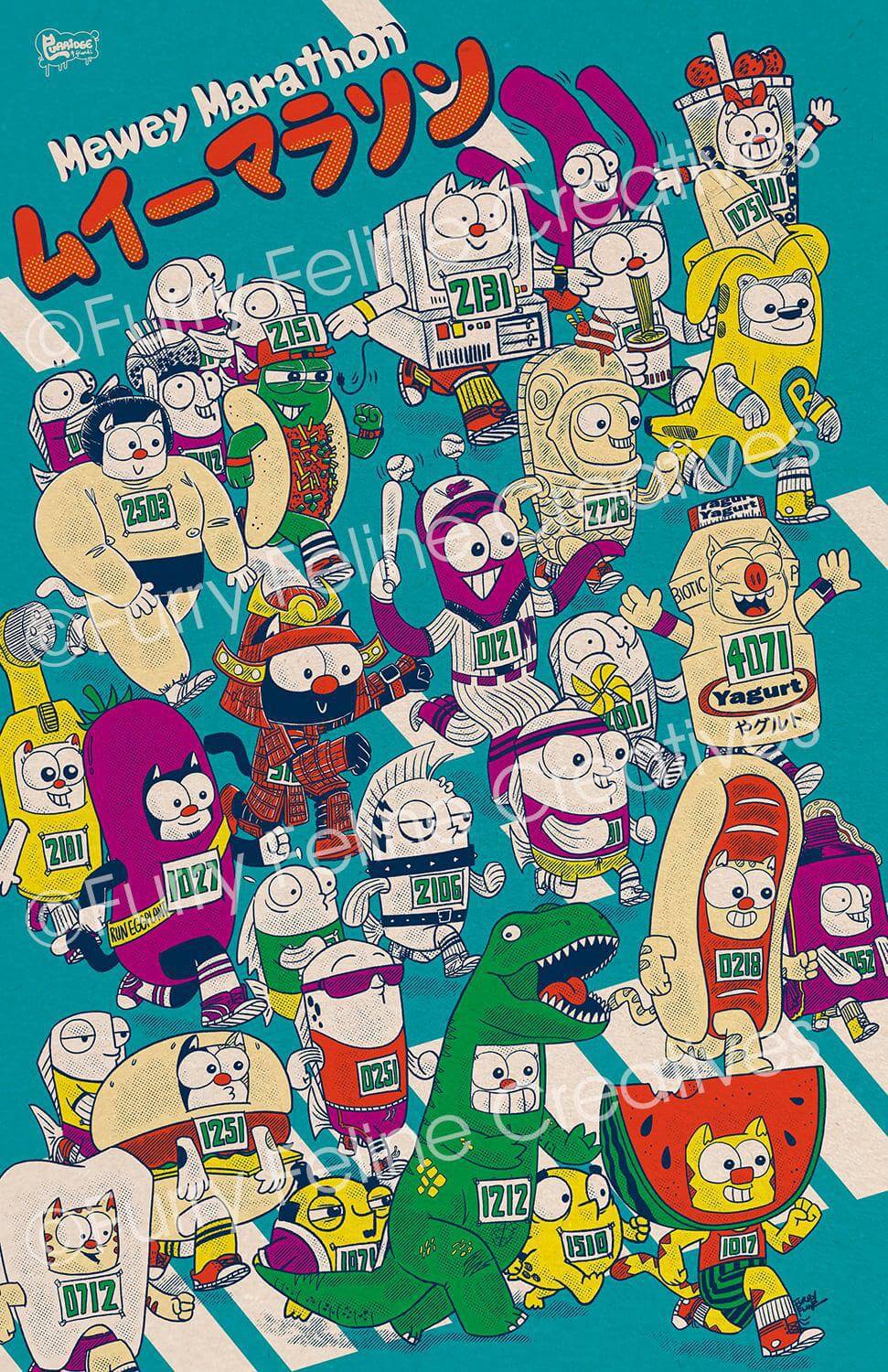 11x17 Mewey Marathon Premium Art Print