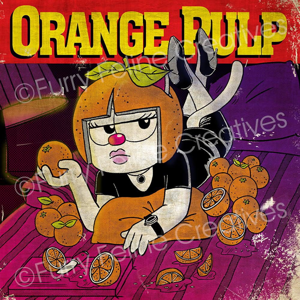 Orange Pulp 8x8 Premium Art Print - Furry Feline Creatives