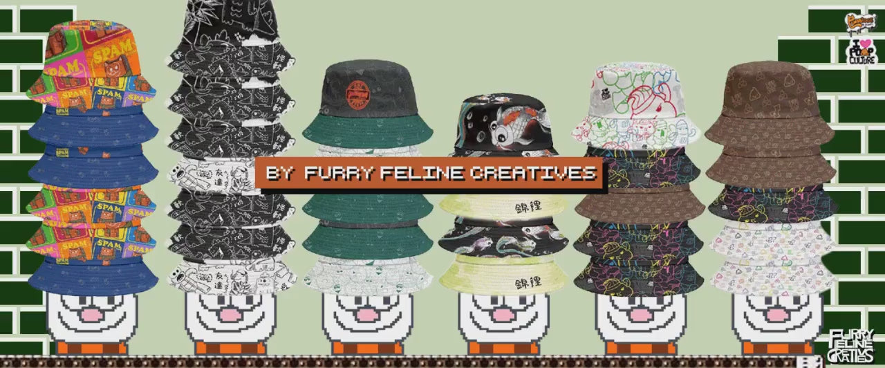 Load video: Furry Feline Reversible Bucket Hats