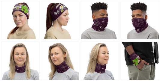 Super Avocadog Face Mask / Neck Gaiter - Purridge & Friends - Furry Feline Creatives