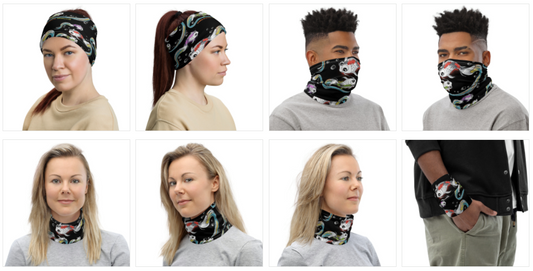 Koi Face Mask / Neck Gaiter - Purridge & Friends - Furry Feline Creatives