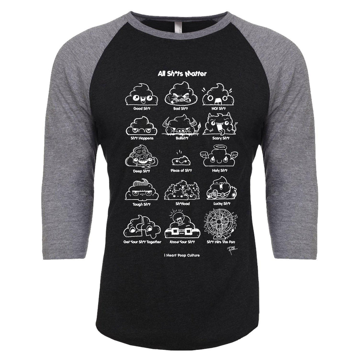 All Shits Matter 3/4 Unisex Tri-Blend Raglan Tee - Furry Feline Creatives