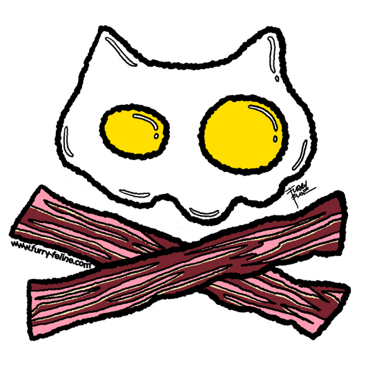Bacon & Eggs Heavy Duty Reusable Sticker - Furry Feline Creatives 