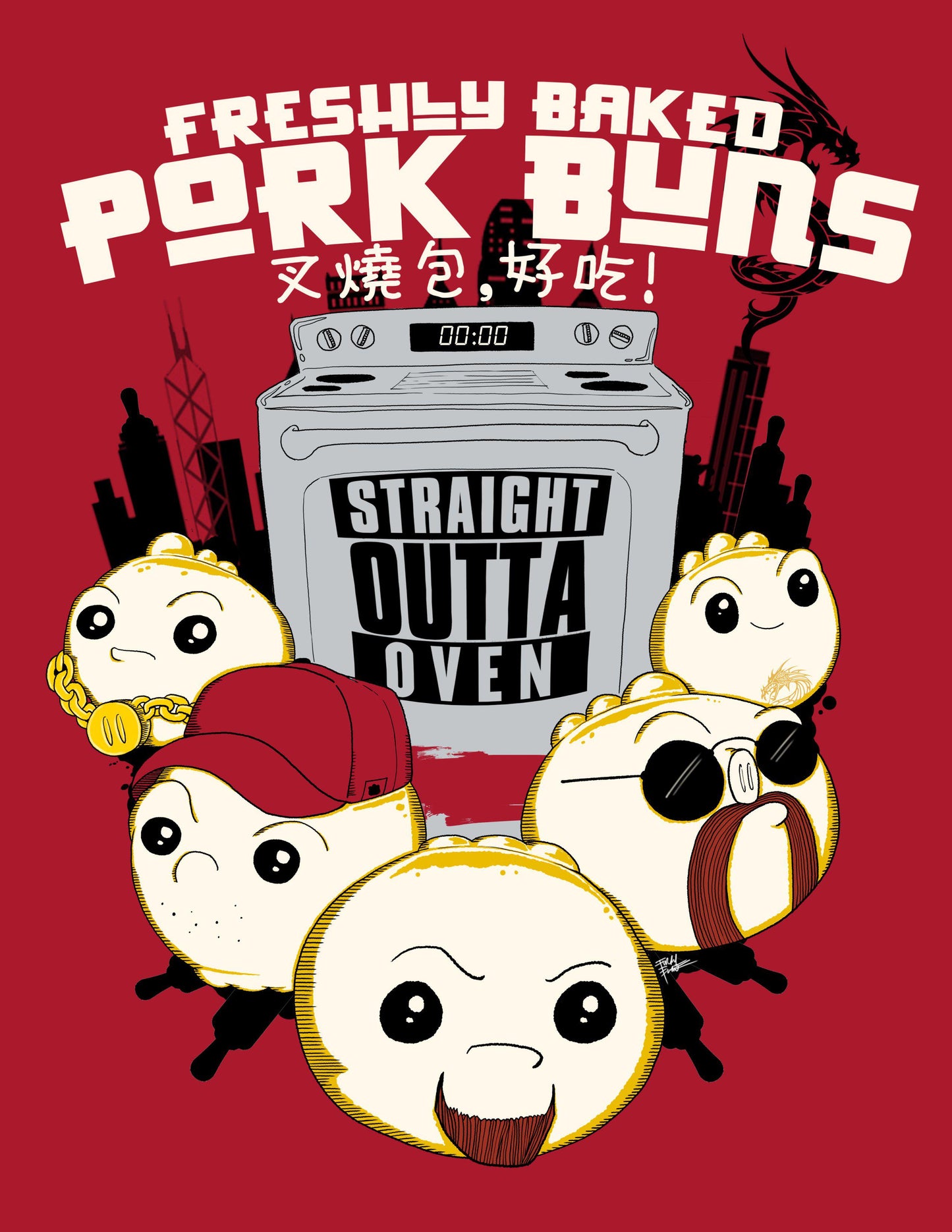 Freshly Baked Pork Buns Men's Tee - Furry Feline Creatives