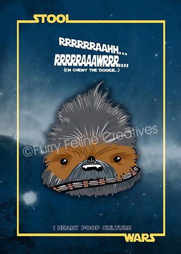 5x7 Stool Wars Sh*t Lords & Chewie The Dookie 4-pack Prints - I Heart Poop Culture - Furry Feline Creatives