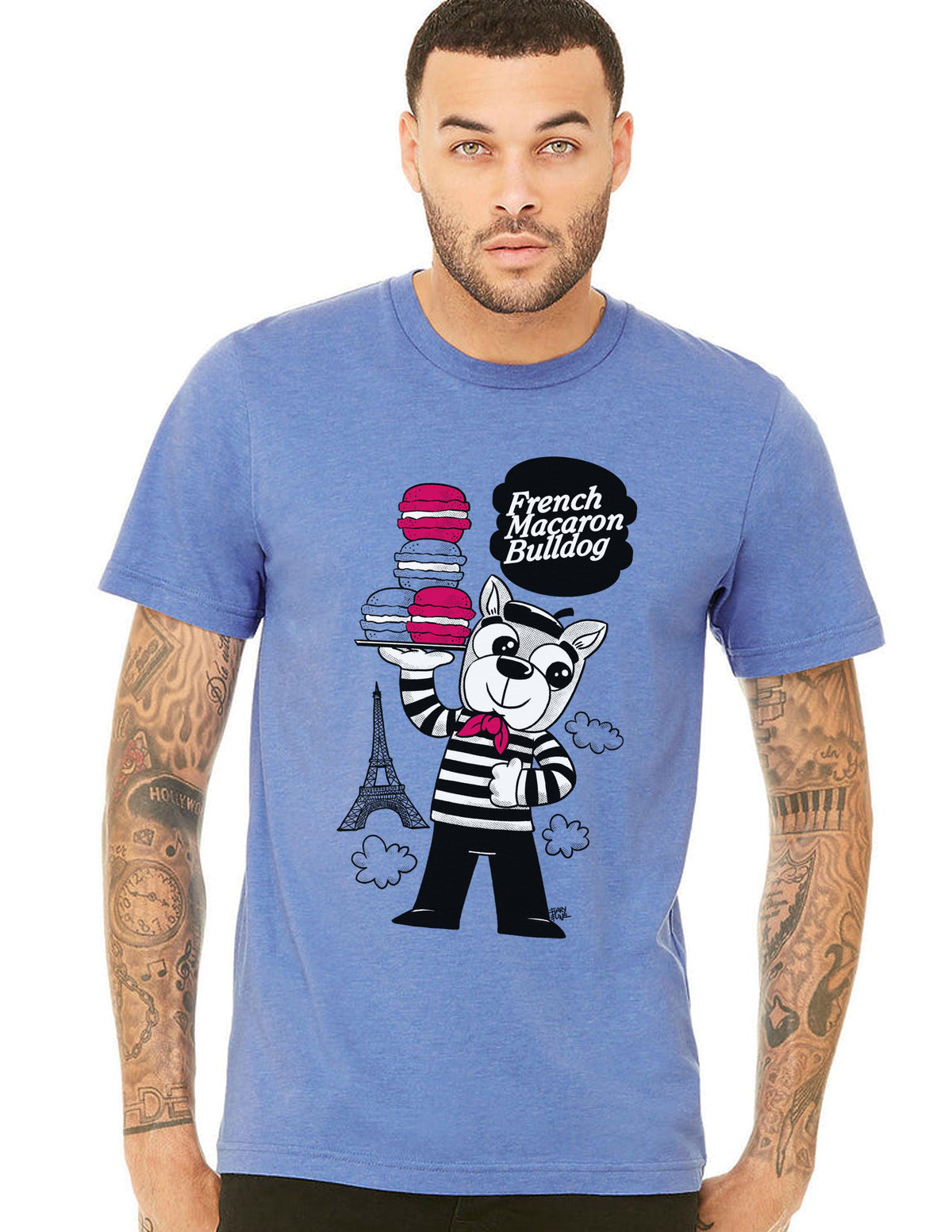 French Macaron Bulldog Unisex Tee - Furry Feline Creatives