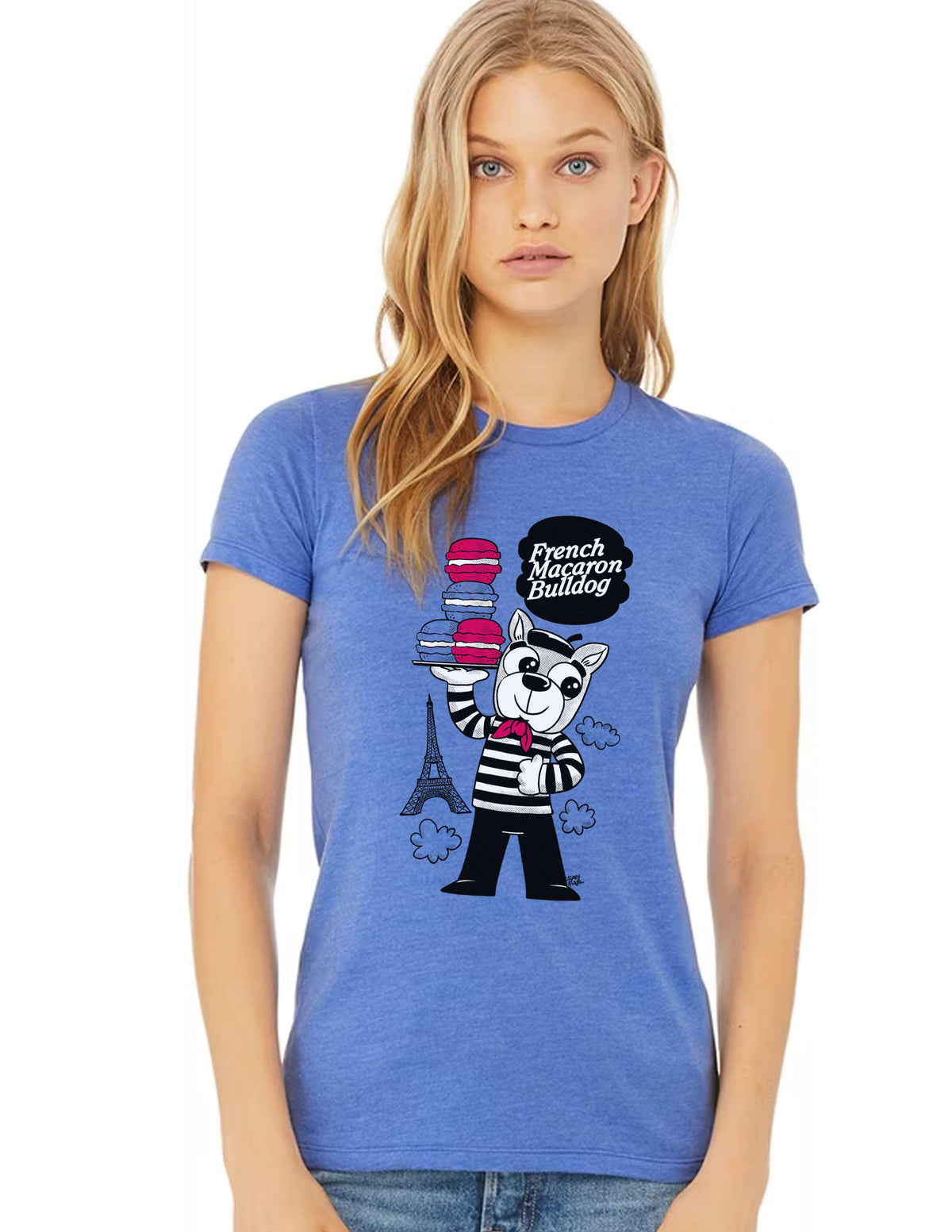 French Macaron Bulldog Unisex Tee - Furry Feline Creatives