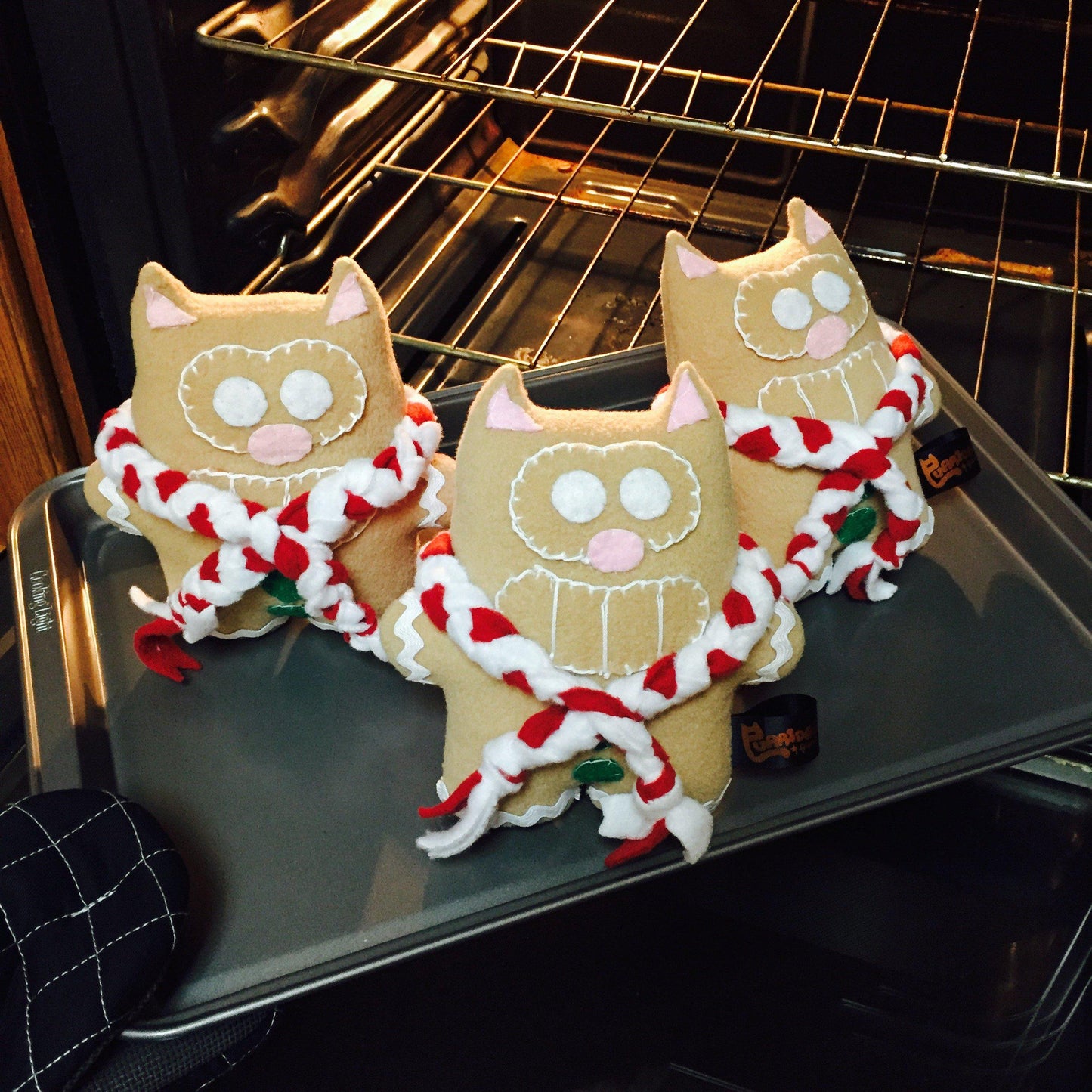 Handmade Peppermint Gingerbread Purridge 7" Plush - Furry Feline Creatives