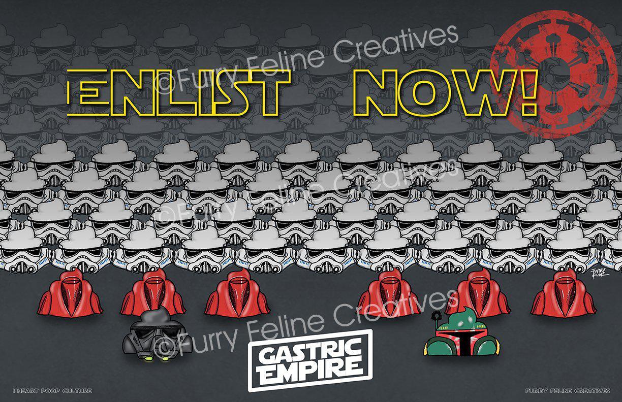 17x11 Gastric Empire Print - I Heart Poop Culture - Furry Feline Creatives