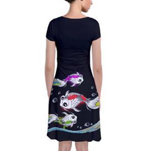 Koi Front Wrap Dress - Furry Feline Creatives 