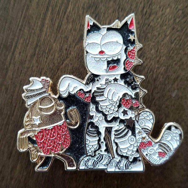 Purridge Negora Inked Enamel Pin - Furry Feline Creatives