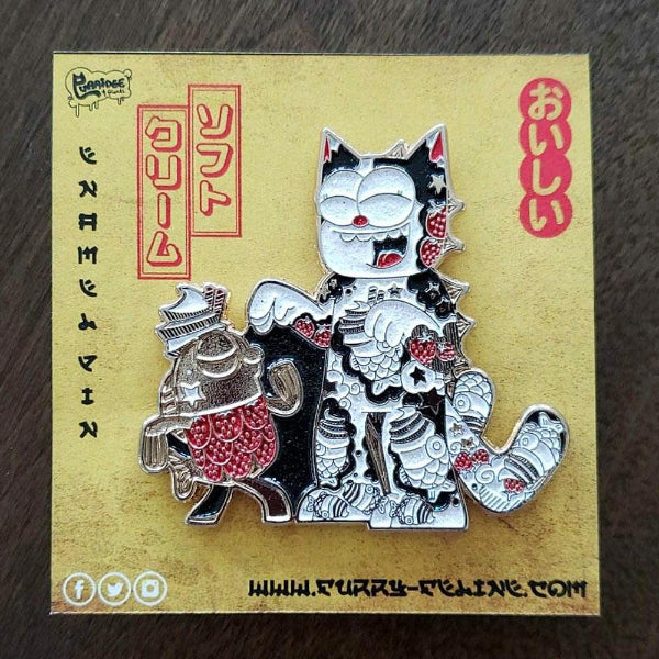 Purridge Negora Inked Enamel Pin - Furry Feline Creatives