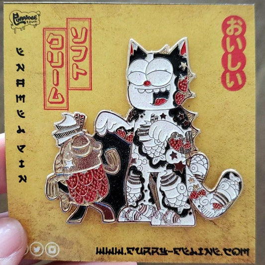 Purridge Negora Inked Enamel Pin - Furry Feline Creatives