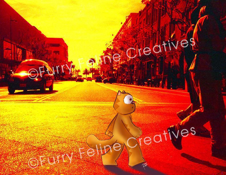 8.5 x11 The Wanderer Photollustration Print - Furry Feline Creatives