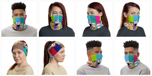 PF Characters Face Mask / Neck Gaiter - Purridge & Friends - Furry Feline Creatives