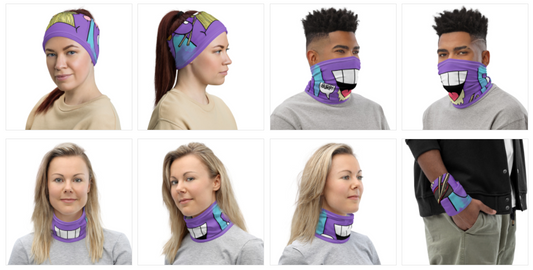 Chef Tako Ramen Face Mask / Neck Gaiter - Purridge & Friends - Furry Feline Creatives