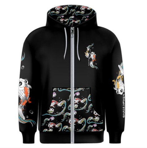 Koi Unisex Zipper Hoodie - Furry Feline Creatives 